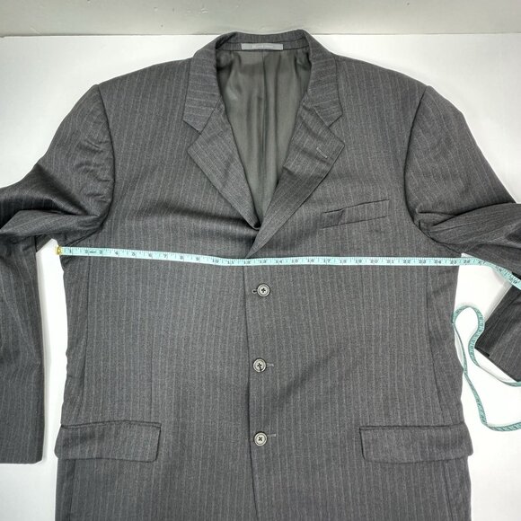 Hickey Freeman Men’s Gray Striped Wool Three Button Suit Coat 48L - Picture 11 of 14